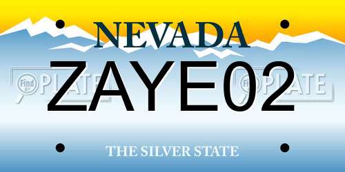 ZAYE02 Nevada License Plate