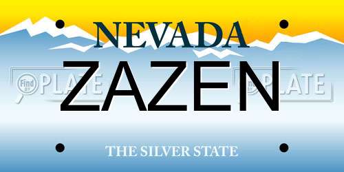 ZAZEN Nevada License Plate