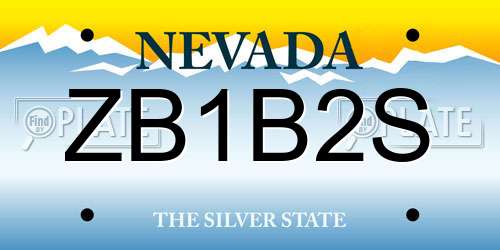 ZB1B2S Nevada License Plate