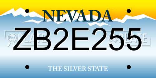 ZB2E255 Nevada License Plate
