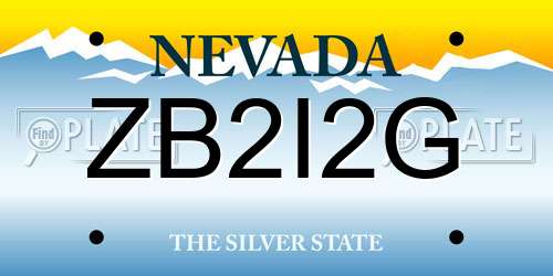 ZB2I2G Nevada License Plate