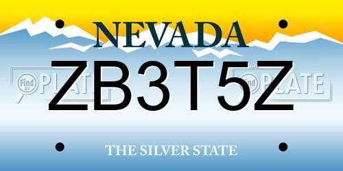 ZB3T5Z Nevada License Plate