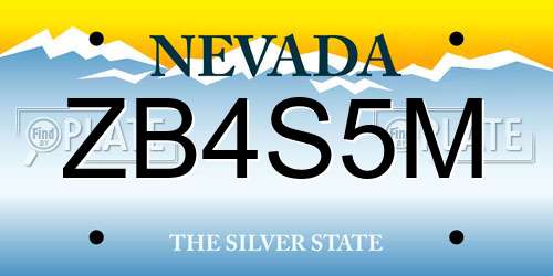 ZB4S5M Nevada License Plate