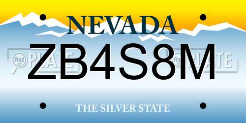 ZB4S8M Nevada License Plate