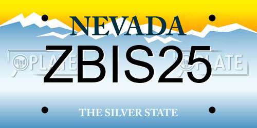 ZBIS25 Nevada License Plate