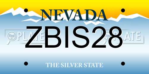 ZBIS28 Nevada License Plate