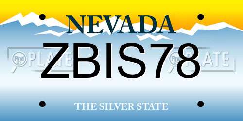 ZBIS78 Nevada License Plate