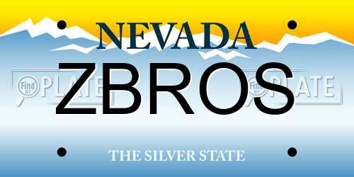 ZBROS Nevada License Plate