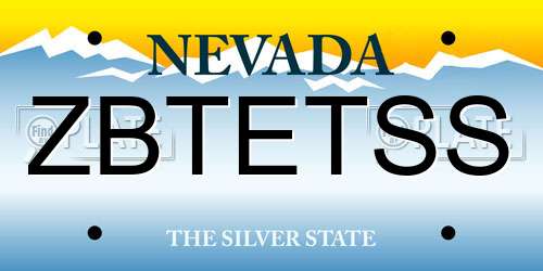 ZBTETSS Nevada License Plate
