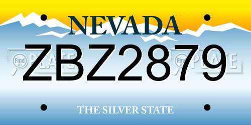 ZBZ2879 Nevada License Plate