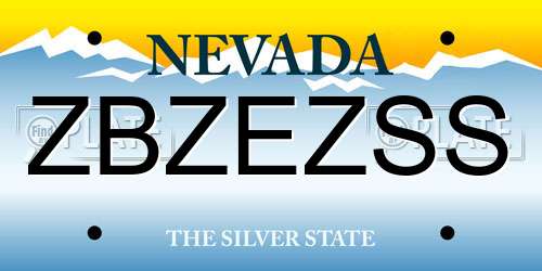 ZBZEZSS Nevada License Plate