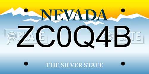 ZC0Q4B Nevada License Plate