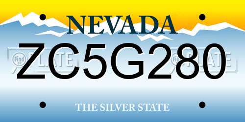 ZC5G280 Nevada License Plate