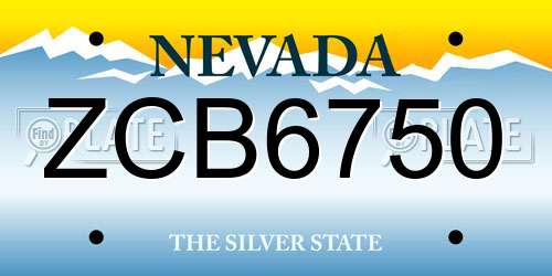 ZCB6750 Nevada License Plate