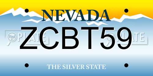 ZCBT59 Nevada License Plate
