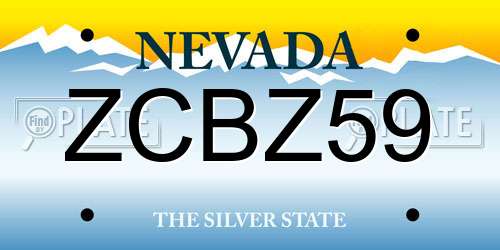 ZCBZ59 Nevada License Plate