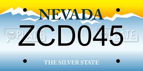 ZCD045 Nevada License Plate