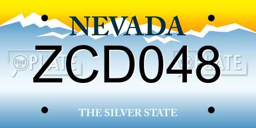 ZCD048 Nevada License Plate