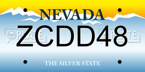 ZCDD48 Nevada License Plate