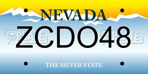 ZCDO48 Nevada License Plate