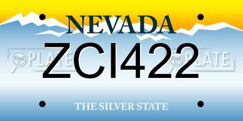 ZCI422 Nevada License Plate