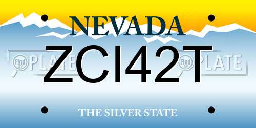 ZCI42T Nevada License Plate