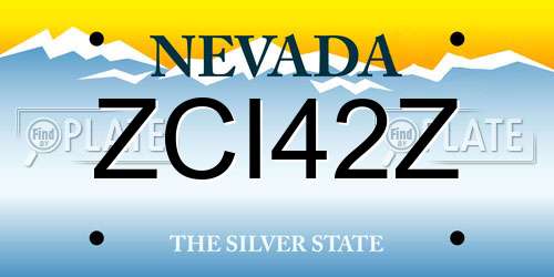 ZCI42Z Nevada License Plate