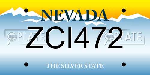 ZCI472 Nevada License Plate