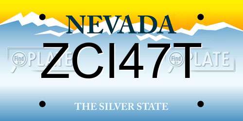 ZCI47T Nevada License Plate
