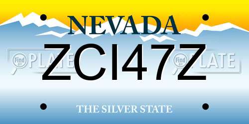 ZCI47Z Nevada License Plate