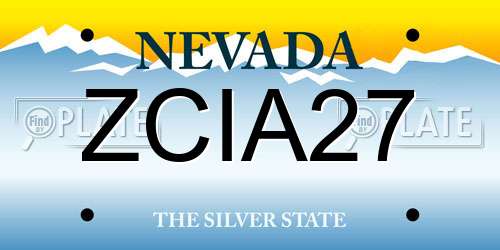 ZCIA27 Nevada License Plate
