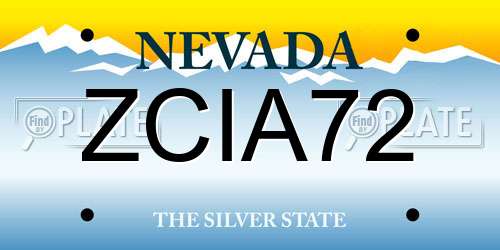 ZCIA72 Nevada License Plate