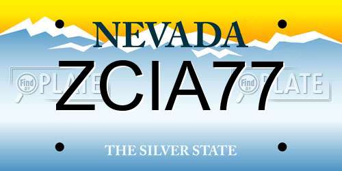 ZCIA77 Nevada License Plate