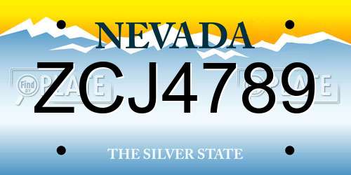 ZCJ4789 Nevada License Plate
