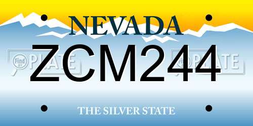 ZCM244 Nevada License Plate