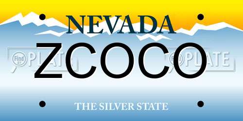 ZCOCO Nevada License Plate