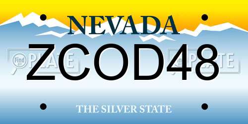ZCOD48 Nevada License Plate