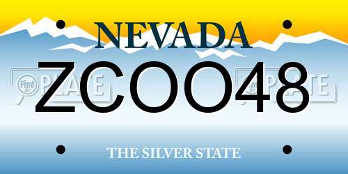 ZCOO48 Nevada License Plate