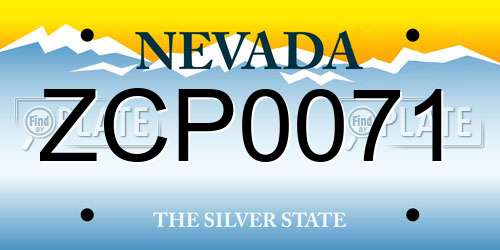 ZCP0071 Nevada License Plate