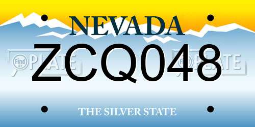 ZCQ048 Nevada License Plate
