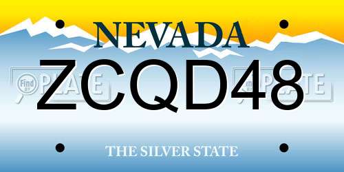 ZCQD48 Nevada License Plate