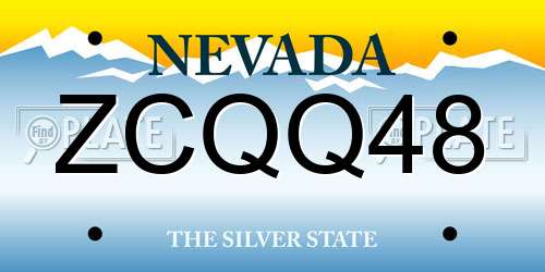 ZCQQ48 Nevada License Plate