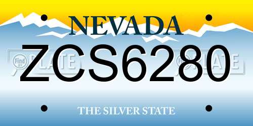 ZCS6280 Nevada License Plate