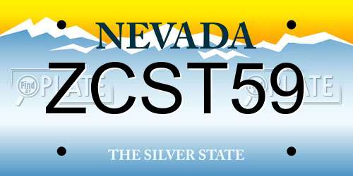 ZCST59 Nevada License Plate