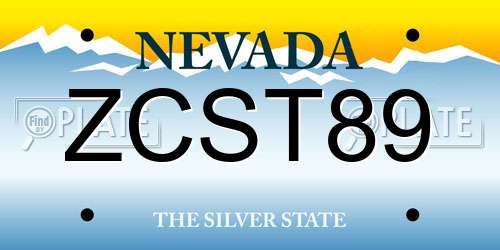 ZCST89 Nevada License Plate