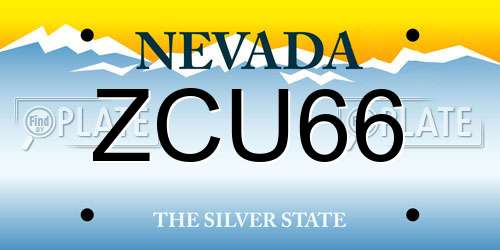 ZCU66 Nevada License Plate