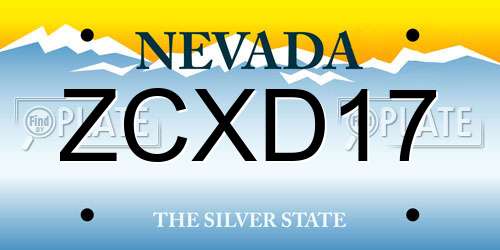 ZCXD17 Nevada License Plate