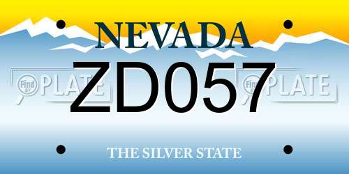 ZD057 Nevada License Plate