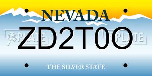 ZD2T0O Nevada License Plate
