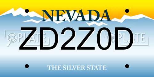 ZD2Z0D Nevada License Plate